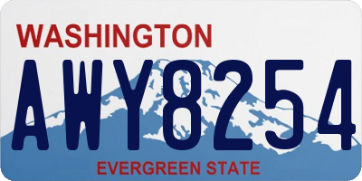WA license plate AWY8254