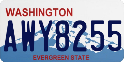 WA license plate AWY8255