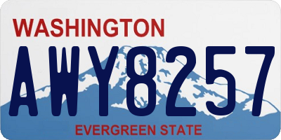 WA license plate AWY8257