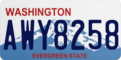 WA license plate AWY8258