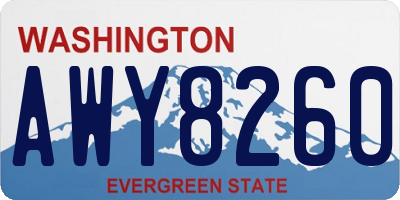 WA license plate AWY8260