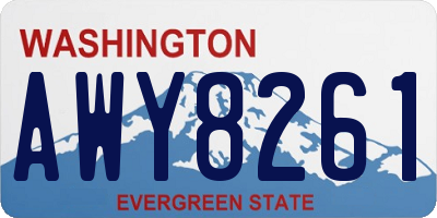 WA license plate AWY8261