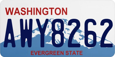 WA license plate AWY8262