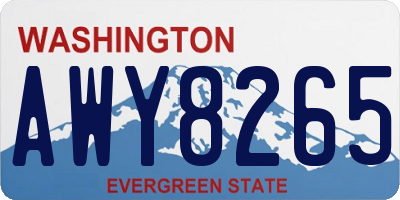 WA license plate AWY8265