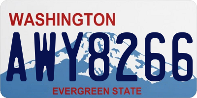 WA license plate AWY8266