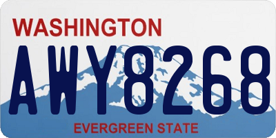 WA license plate AWY8268
