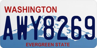 WA license plate AWY8269