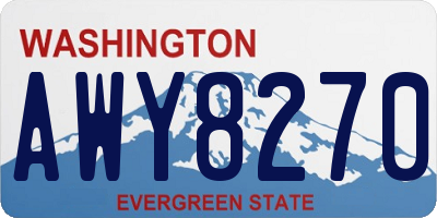 WA license plate AWY8270