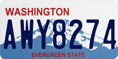WA license plate AWY8274