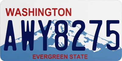 WA license plate AWY8275