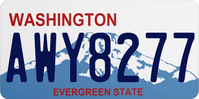 WA license plate AWY8277
