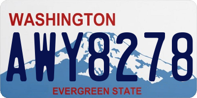 WA license plate AWY8278