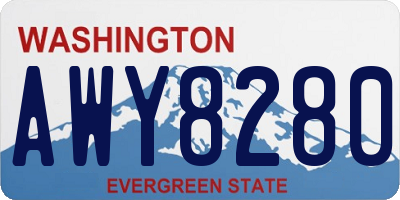 WA license plate AWY8280