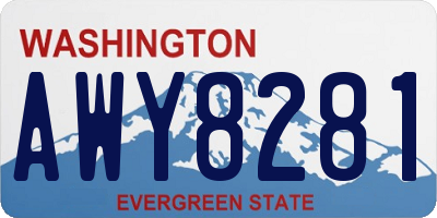 WA license plate AWY8281