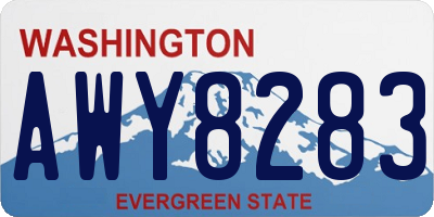 WA license plate AWY8283