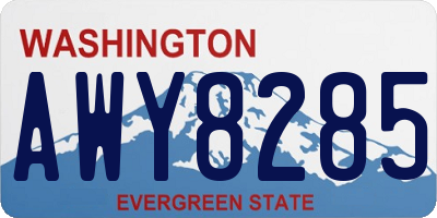 WA license plate AWY8285