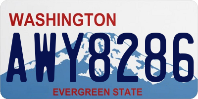 WA license plate AWY8286
