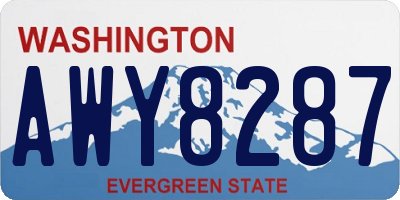 WA license plate AWY8287