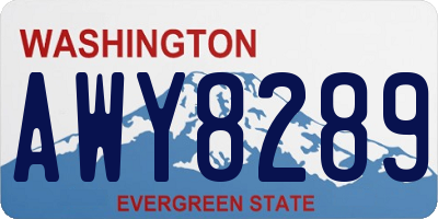 WA license plate AWY8289