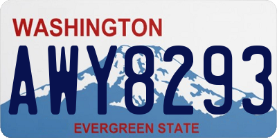 WA license plate AWY8293