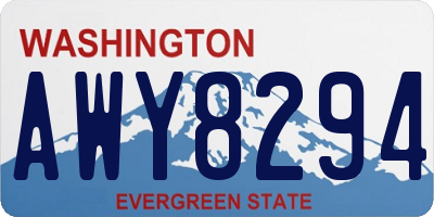 WA license plate AWY8294