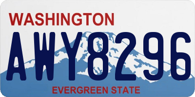 WA license plate AWY8296