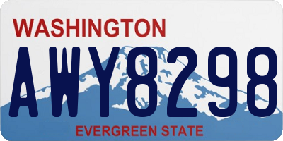 WA license plate AWY8298