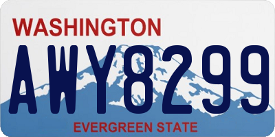 WA license plate AWY8299