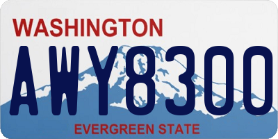 WA license plate AWY8300