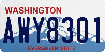 WA license plate AWY8301