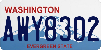 WA license plate AWY8302