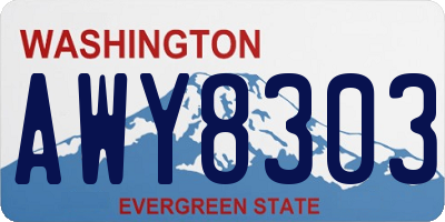 WA license plate AWY8303
