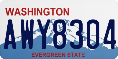 WA license plate AWY8304
