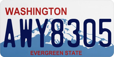 WA license plate AWY8305