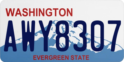 WA license plate AWY8307