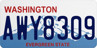 WA license plate AWY8309