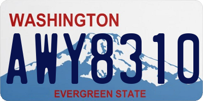 WA license plate AWY8310