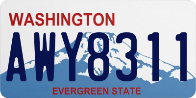 WA license plate AWY8311
