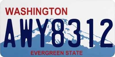 WA license plate AWY8312