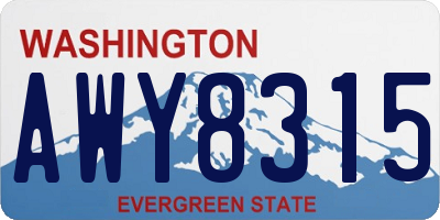 WA license plate AWY8315
