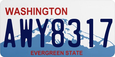 WA license plate AWY8317