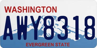 WA license plate AWY8318