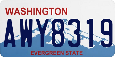 WA license plate AWY8319