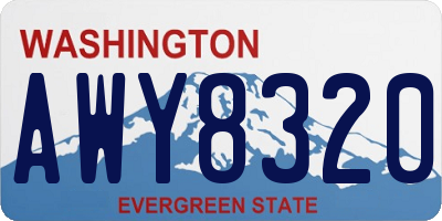 WA license plate AWY8320