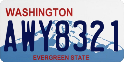 WA license plate AWY8321