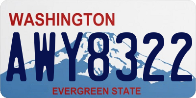 WA license plate AWY8322