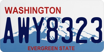 WA license plate AWY8323