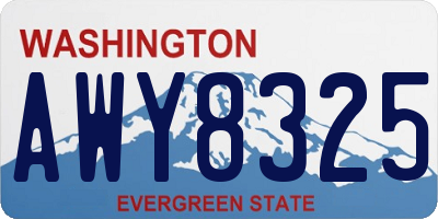 WA license plate AWY8325