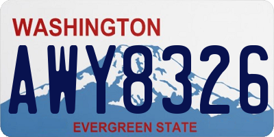 WA license plate AWY8326