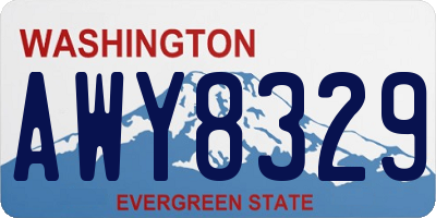 WA license plate AWY8329